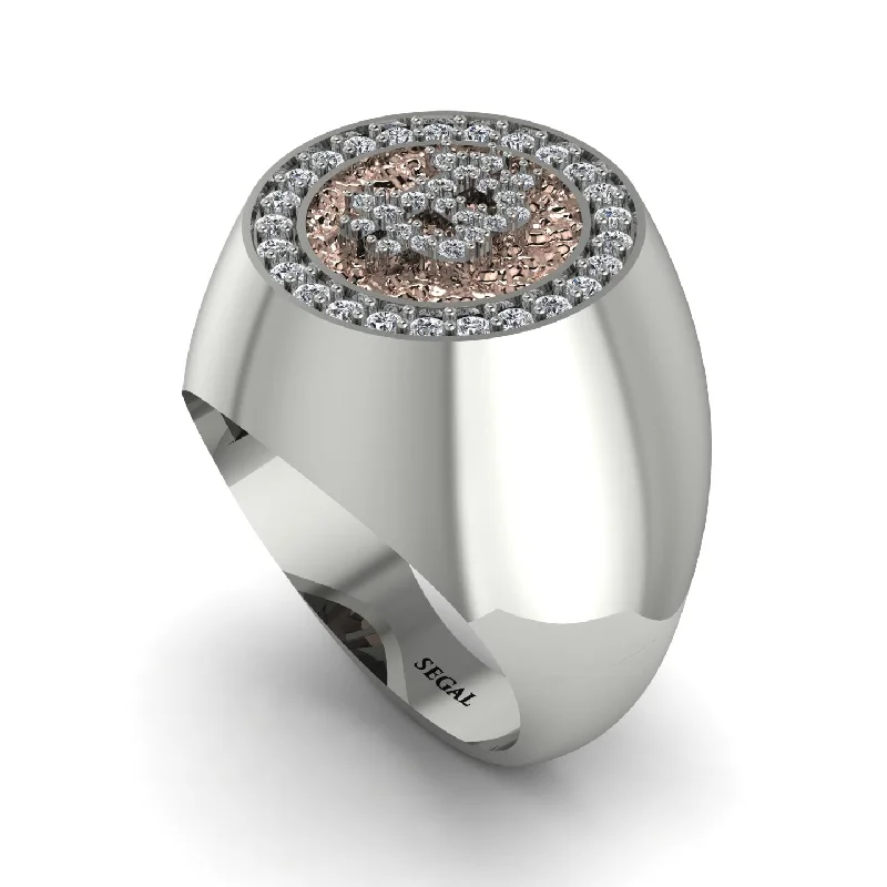 women's birthstone rings-Glamorous Diamond Bitcoin Ring - Dominic No. 6