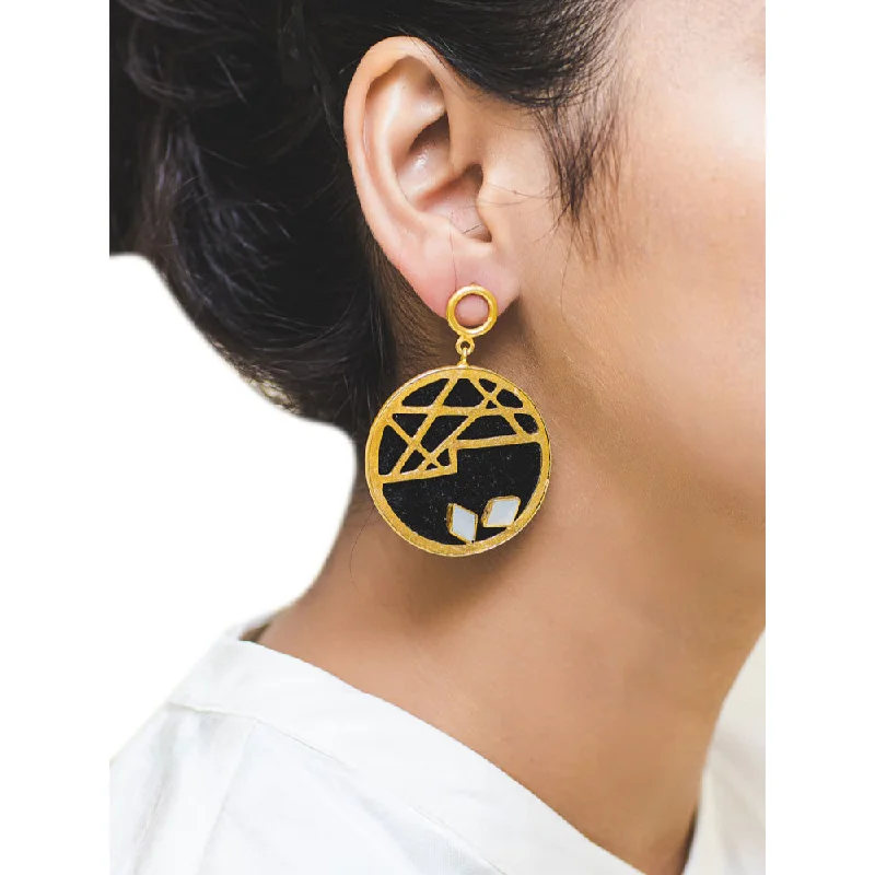 women's star earrings-VARNIKA ARORA Thebes Navy Blue Earrings