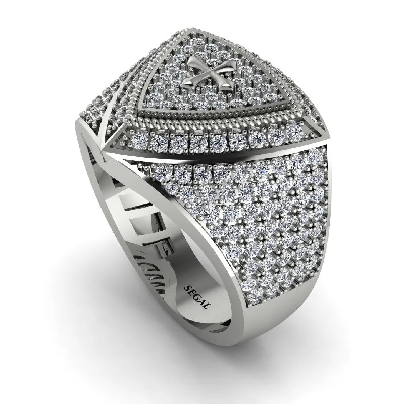 women's handmade rings-Diamond Men Signet Ring - Roger No. 9