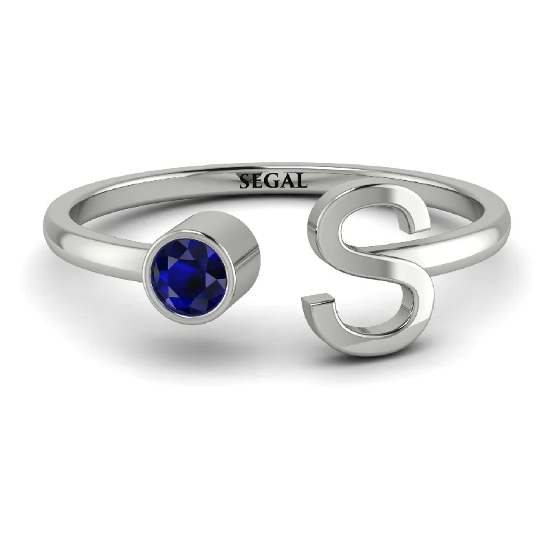 women's healing crystal rings-Personalized Open Sapphire Ring - Finley No. 15