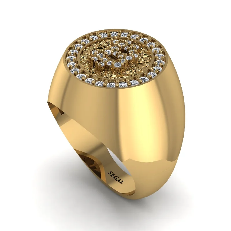 women's rose gold rings-Glamorous Diamond Bitcoin Ring - Dominic No. 1