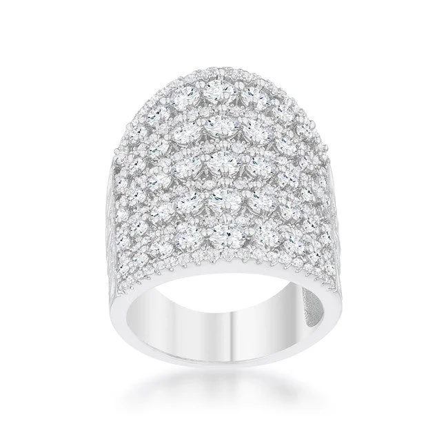 women's statement fashion rings-Charlyn Art Deco Cluster Statement Cocktail Ring | 7ct