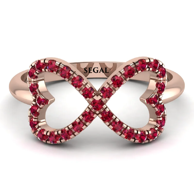 women's elegant rings-Infinity Heart Ruby Ring - Blakely No. 11