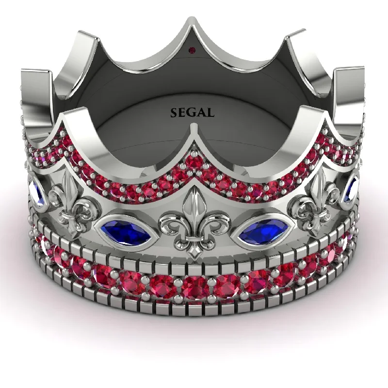 women's best friend rings-Royal Ruby Crown Ring For Men - Harold No. 60