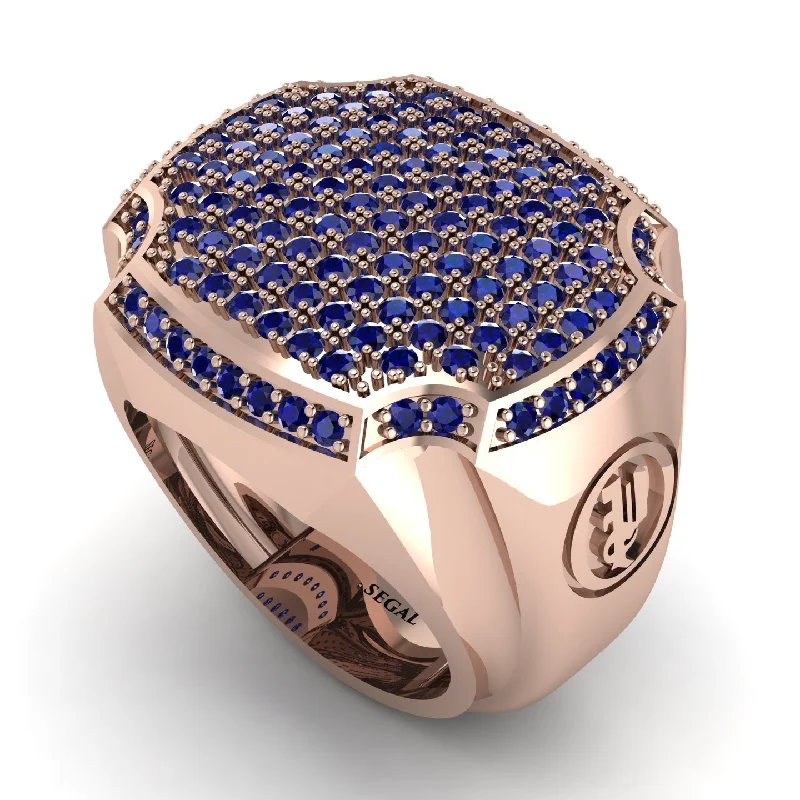 women's fashion rings-Sapphire Men Signet Ring - Carl No. 17