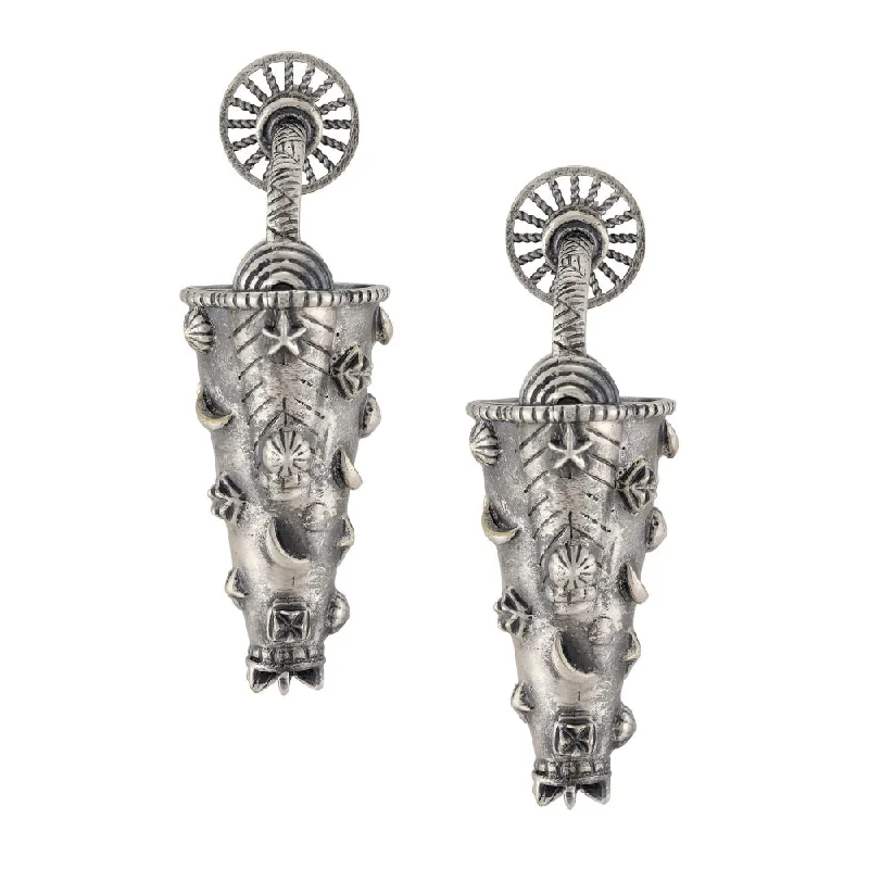 women's reiki energy earrings-Masaba Silver Brass Earrings