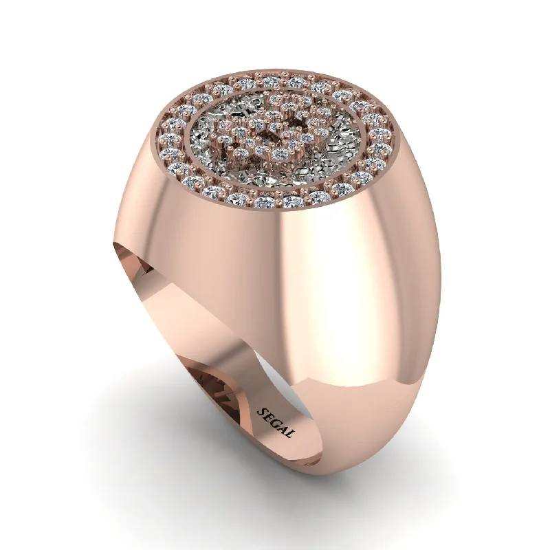 women's zodiac rings-Glamorous Diamond Bitcoin Ring - Dominic No. 8