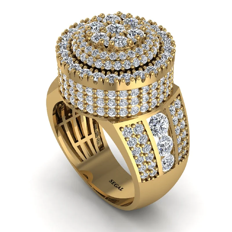 women's trendy rings-Round Diamond Mens Luxury Ring - Chris No. 1