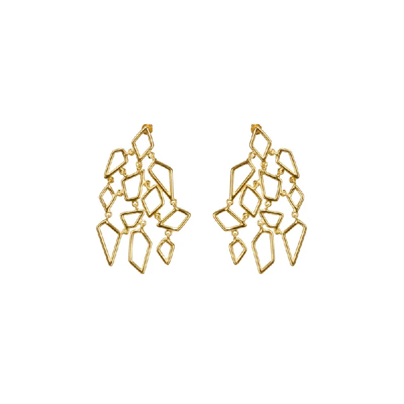 women's mother-of-pearl earrings-VARNIKA ARORA Bestrew Golden Earrings