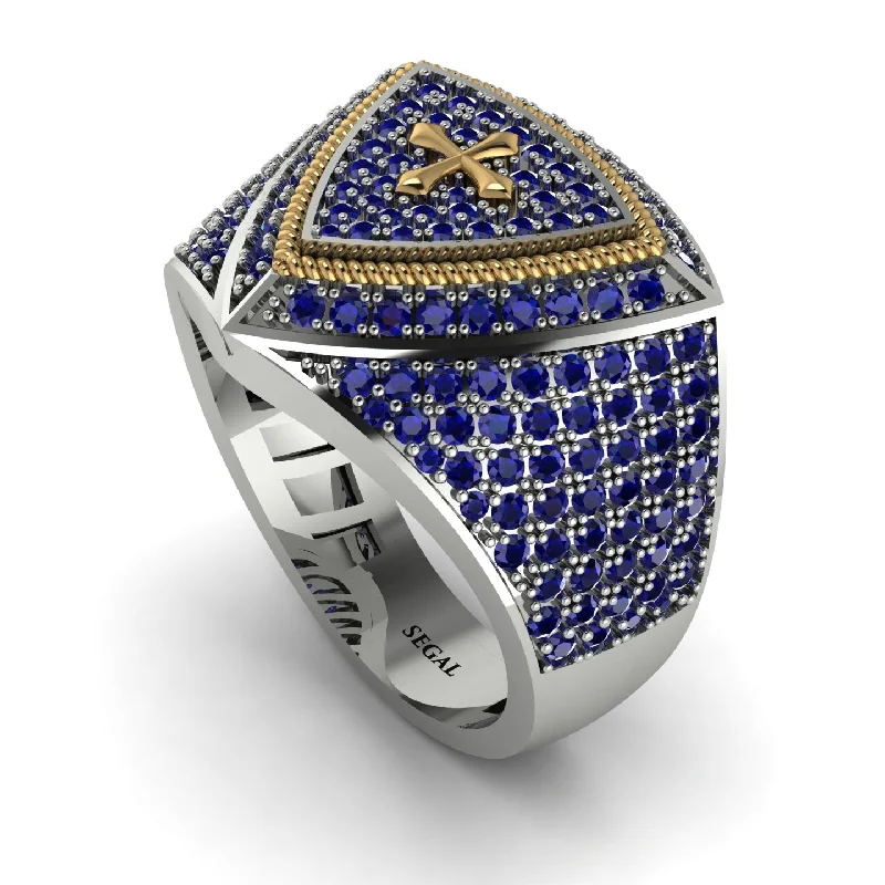 women's oversized rings-Sapphire Men Signet Ring - Roger No. 39