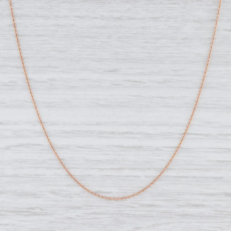 women's gothic necklaces-New 18k Rose Gold Necklace 16" Cable Chain 0.7mm Italian