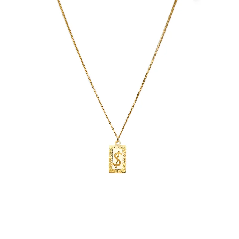 women's infinity love necklaces-Dollar Sign Necklace