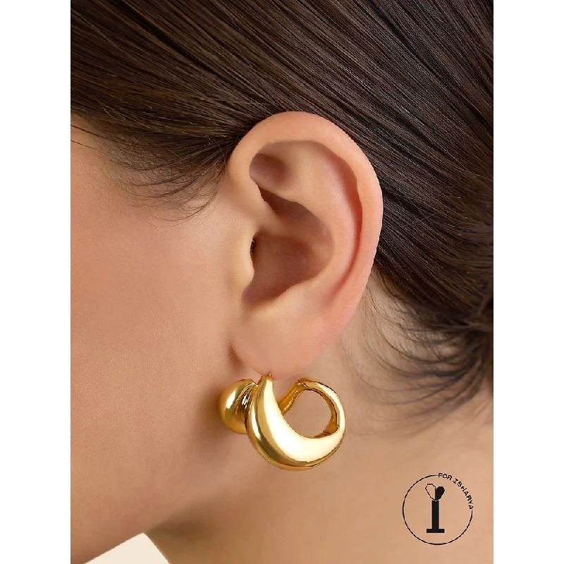 women's infinity love earrings-Isharya Gold Bubble Drops In 18Kt Gold Plated