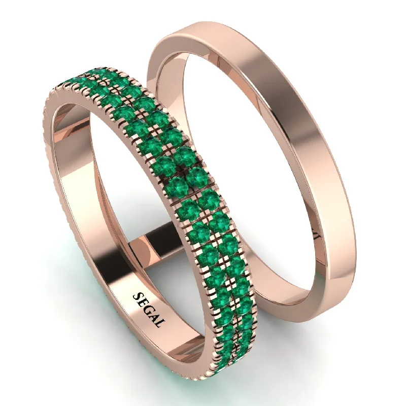 women's boho rings-Balance Ratio Emerald Band - Iris No. 5