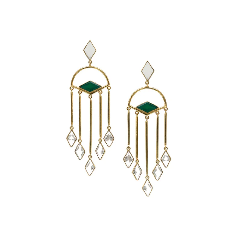 women's rock earrings-VARNIKA ARORA Alexandria Green Earrings