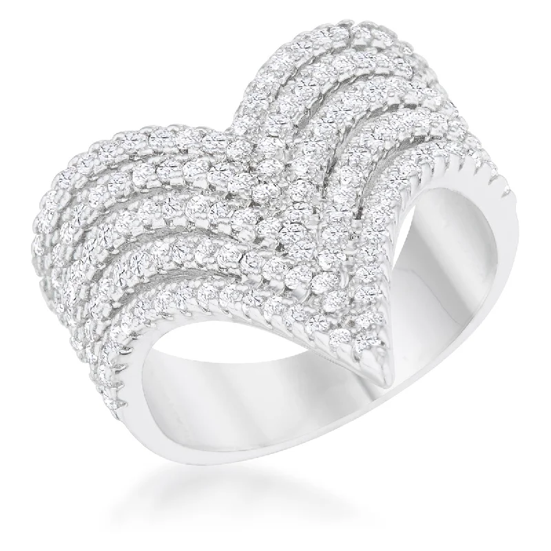 women's romantic rings-Vera CZ Vintage Inspired Cocktail Ring | 2ct