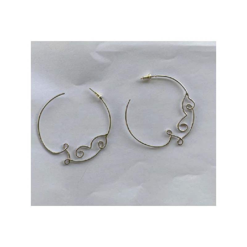 women's zodiac earrings-VARNIKA ARORA Flaccid- 22K Silver Plated Love Hoops Earrings