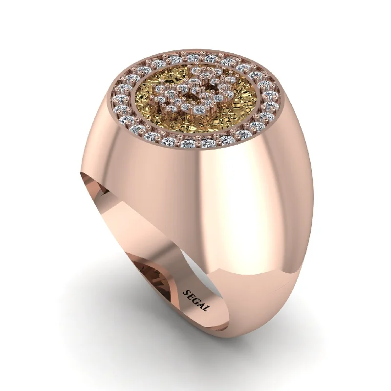 women's modern rings-Glamorous Diamond Bitcoin Ring - Dominic No. 2