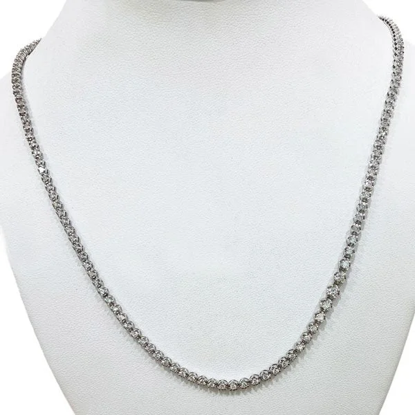 women's fashion necklaces-18k White Gold Diamond Necklace