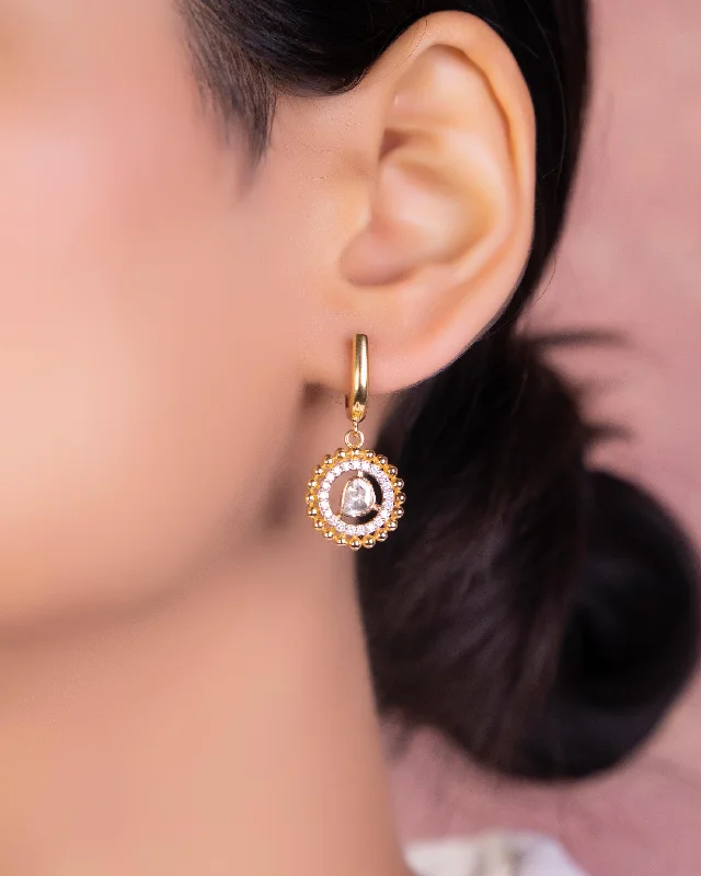 women's punk earrings-Sandhya Polki And Diamond Earrings