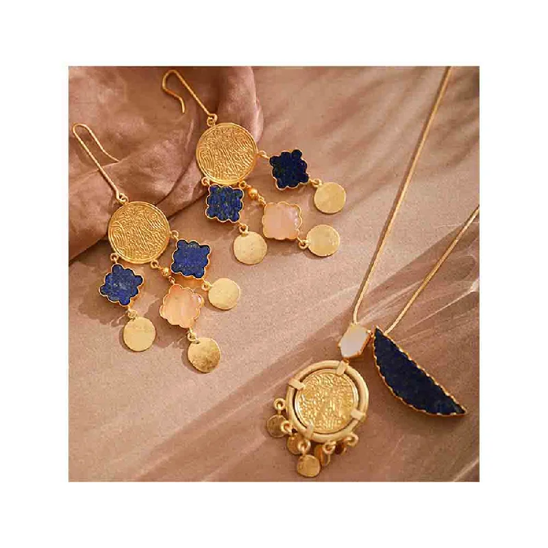 women's geometric earrings-Tanvi Garg Everling Coin Earrings