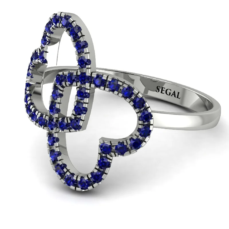 women's eternity rings-Two Hearts Sapphire Ring - Selena No. 75