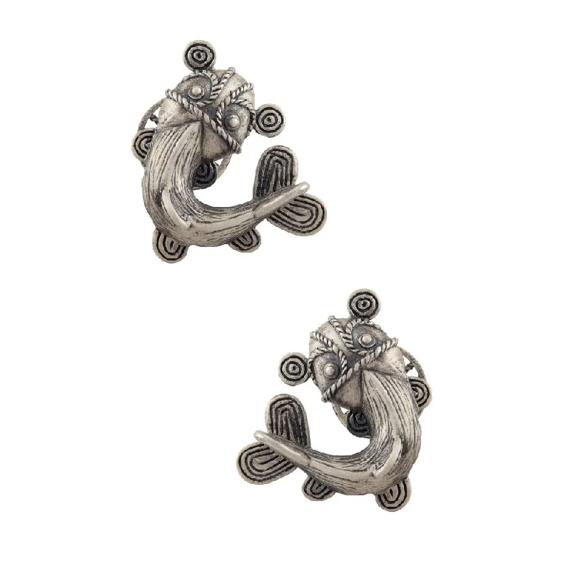 women's rock earrings-Masaba Silver Brass Earrings