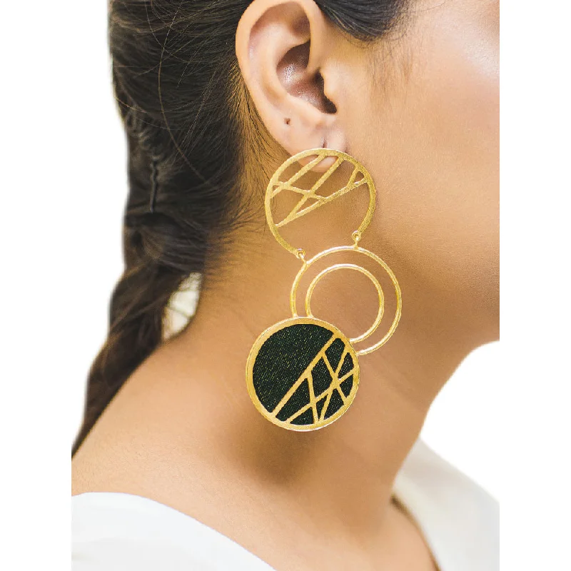 women's infinity love earrings-VARNIKA ARORA Suez Black Earrings