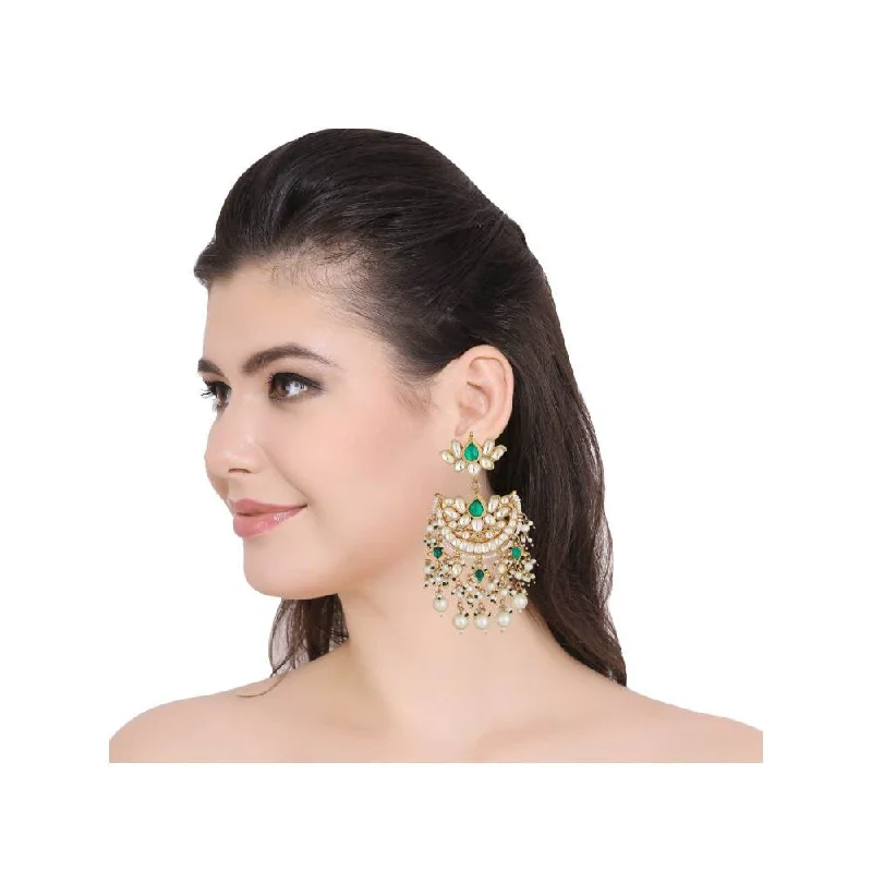 women's animal-shaped earrings-Auraa Trends 22KT Gold Plated Kundan Classic Multi-Color Earrings