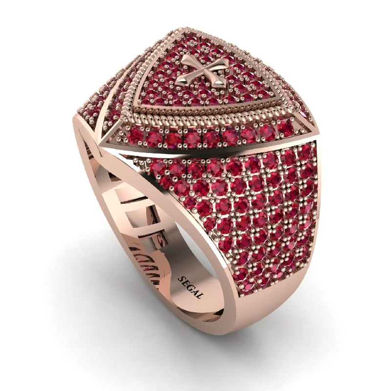 women's vintage rings-Ruby Men Signet Ring - Roger No. 32