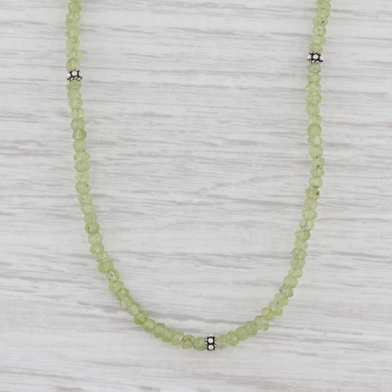 women's geometric necklaces-New Nina Nguyen Harmony Necklace Peridot Bead Sterling Silver Long Adjustable