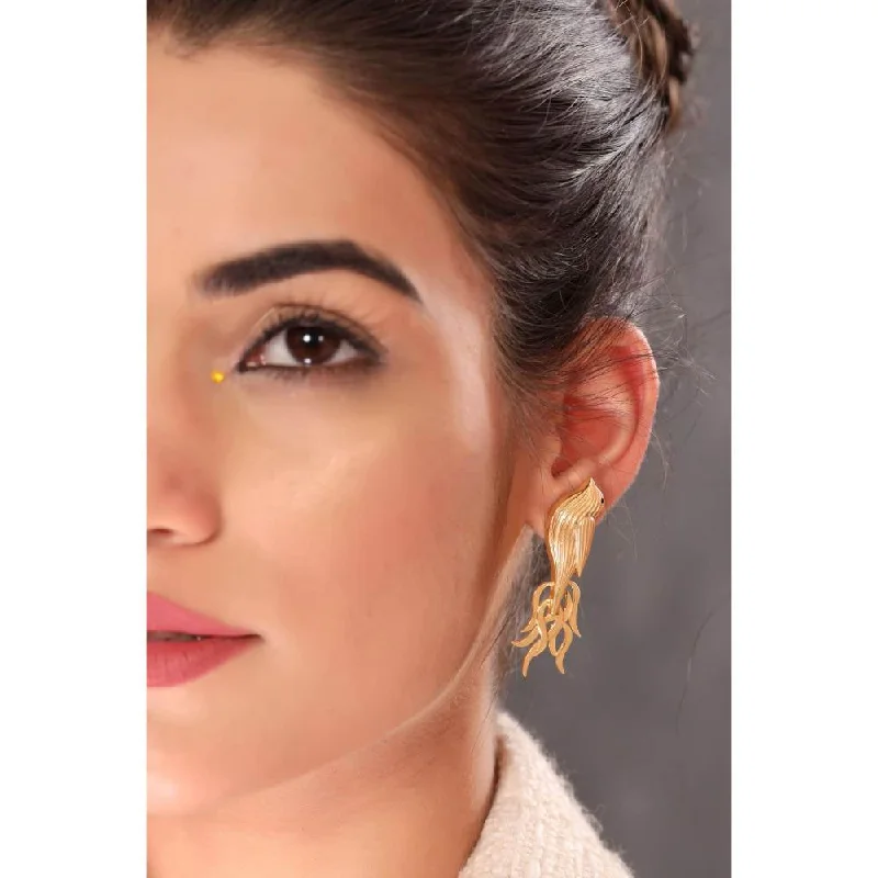 women's chandelier earrings-Zurooh 18K Gold Plated Statement Bird Shaped Studs