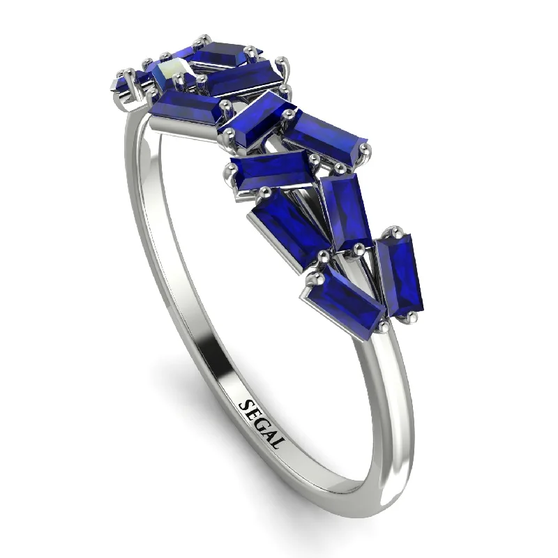 women's eco-friendly rings-Baguette Sapphire Ring Mix - Athena No. 15