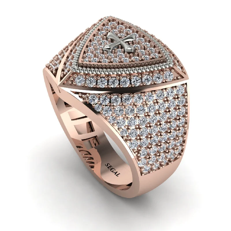 women's custom rings-Diamond Men Signet Ring - Roger No. 8