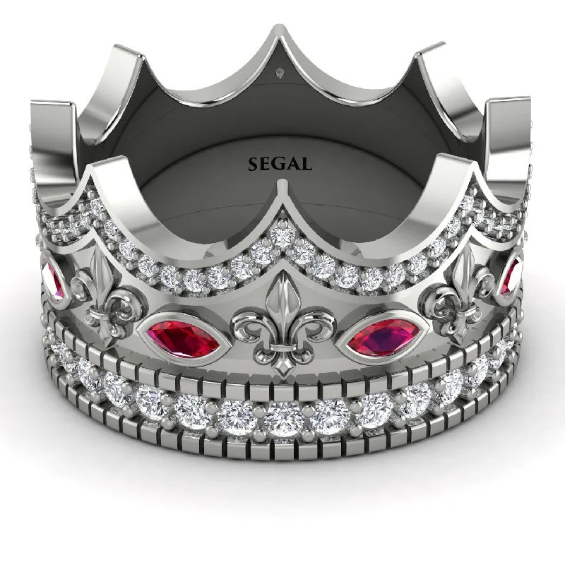 women's luxury designer rings-Royal Diamond Crown Ring For Men - Harold No. 12