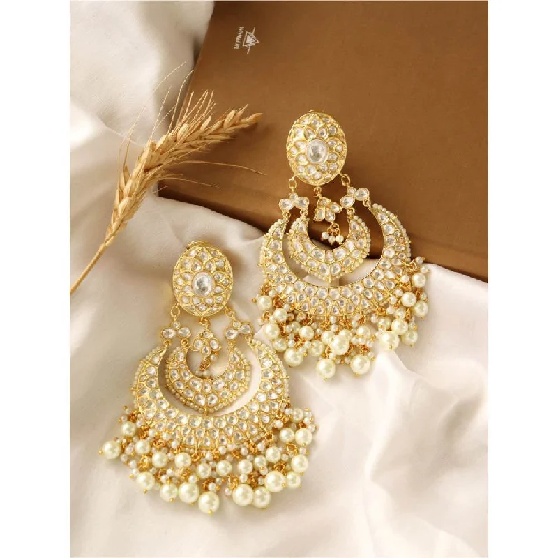 women's hypoallergenic earrings-Curio Cottage Meira Opulent Kundan Chaandbalis