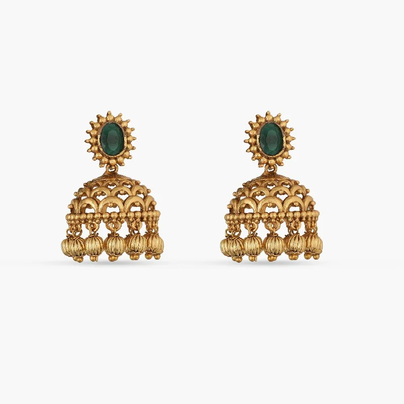 women's floral earrings-Classic Simple Antique Jhumki Earrings