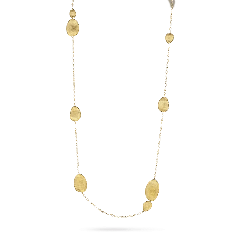 women's unique necklaces-Marco Bicego 18K Yellow Gold Lunaria Necklace Long