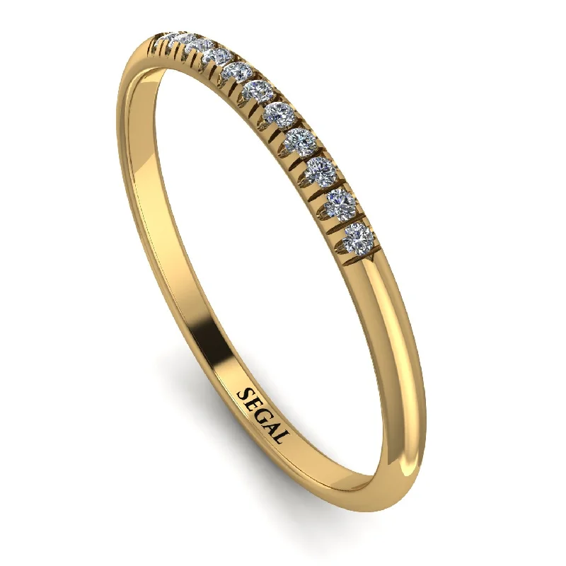 women's delicate rings-Half Eternity Band With Diamond - Ayla No. 1