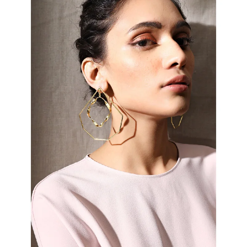 women's floral earrings-VARNIKA ARORA Sonsy Golden Earrings