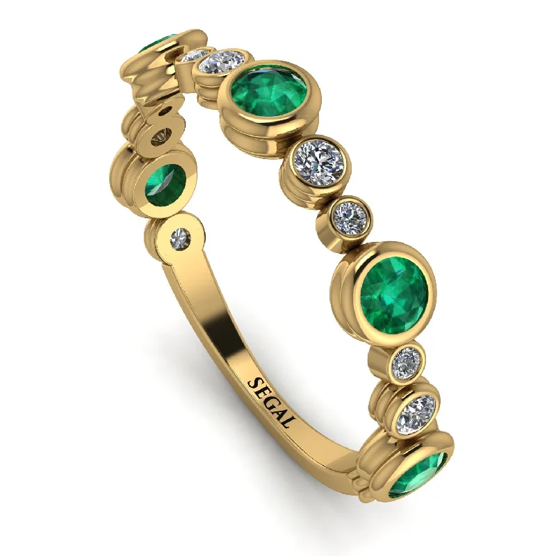 women's eternity band rings-Bezel Emerald Eternity Band - Valeria No. 4