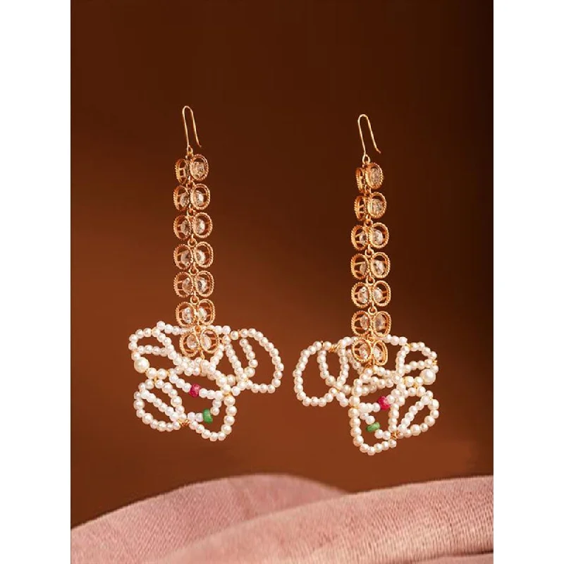 women's matching couple earrings-Suhani Pittie Star Shine Crystal And Pearl Drop Earrings