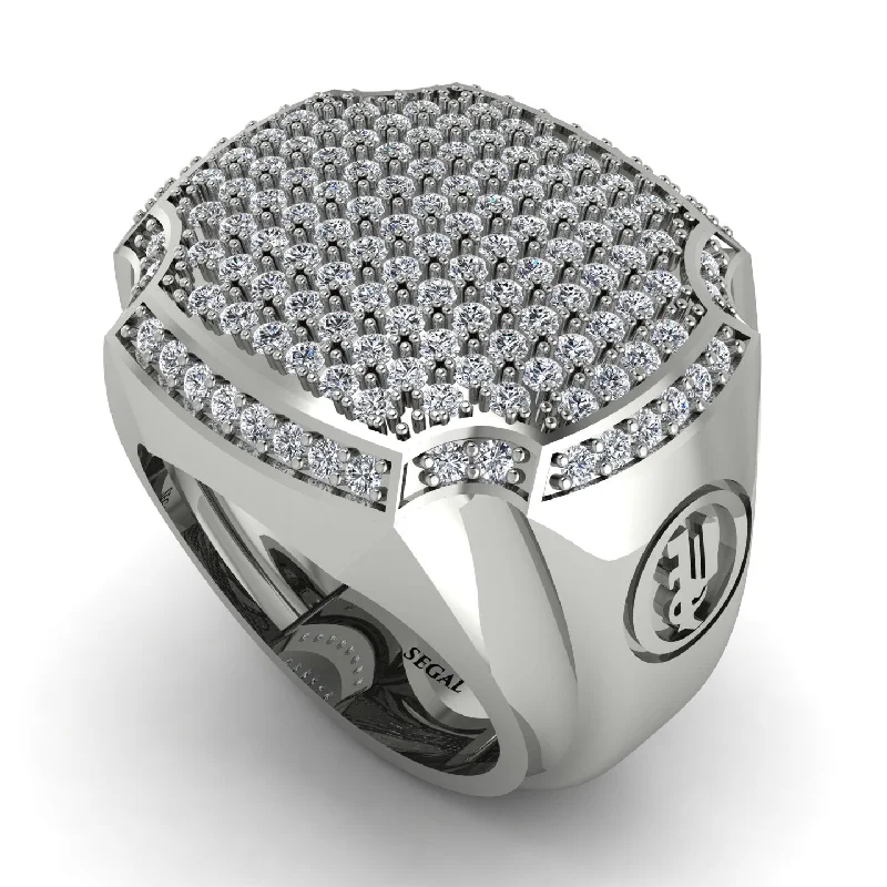 women's art deco rings-Diamond Men Signet Ring - Carl No. 3