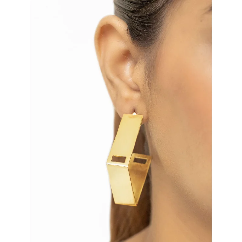 women's drop earrings-VARNIKA ARORA Aureate Golden Earrings