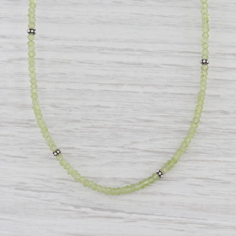 women's chunky necklaces-New Nina Nguyen Harmony Bead Necklace Peridot Sterling Silver 15.5-18.5"