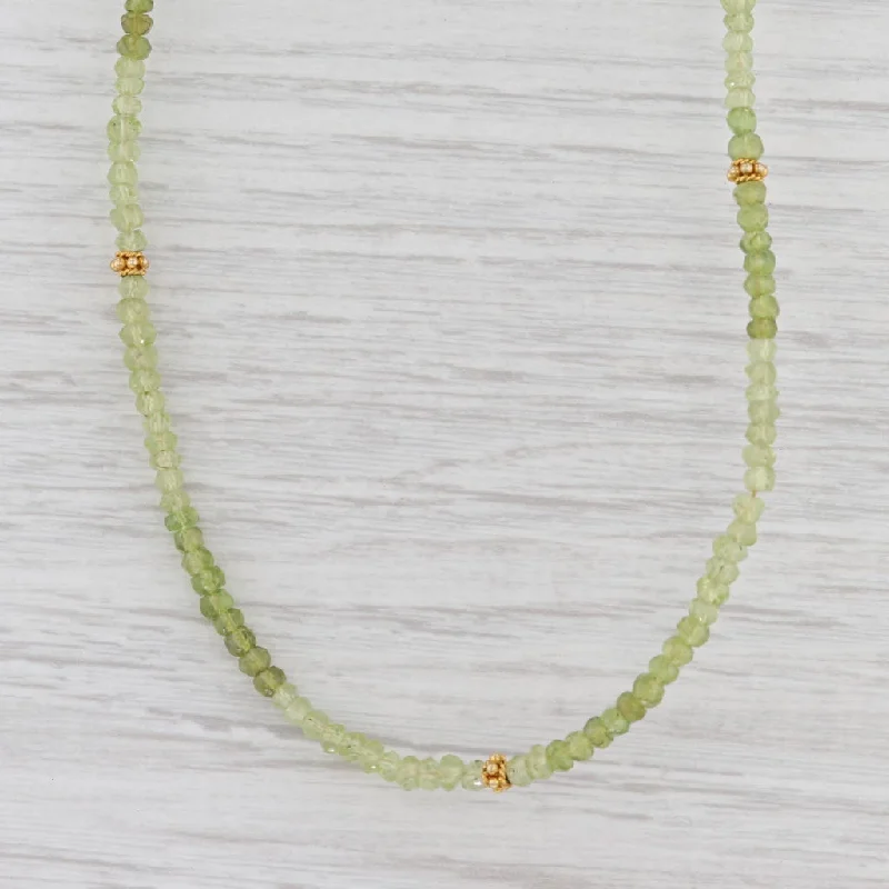 women's diamond necklaces-New Nina Nguyen Harmony Bead Necklace Gold Vermeil Sterling Green Peridot