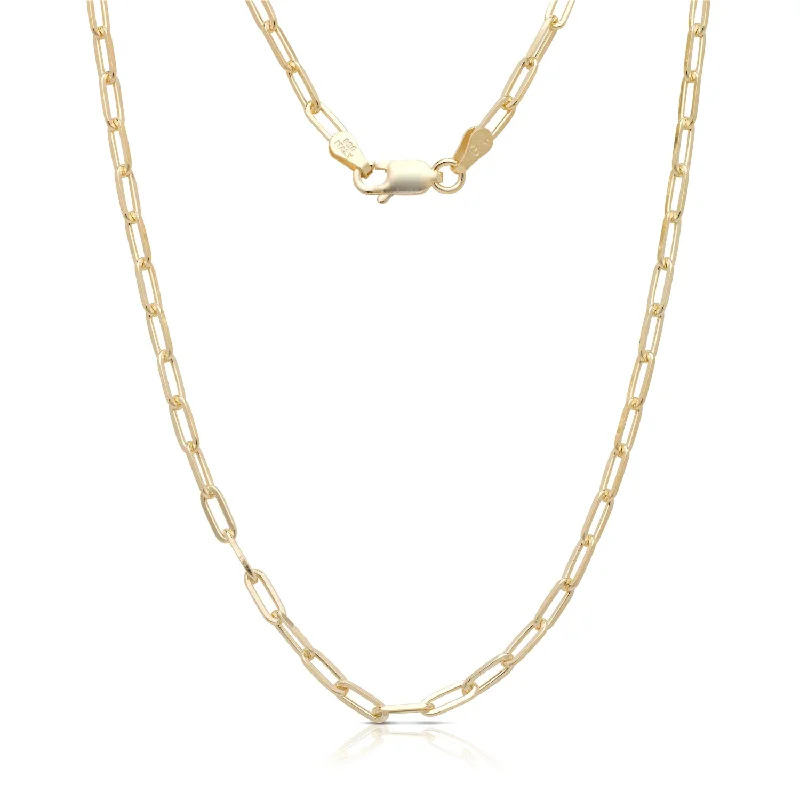 women's dainty gemstone necklaces-Better Jewelry New! Trendy Link Chain Necklace 14K Gold Plated .925 Sterling Silver