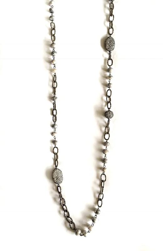 women's modern necklaces-Labradorite Link Necklace (STERLING)