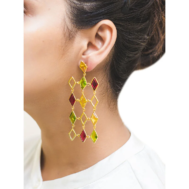 women's cross earrings-VARNIKA ARORA Cairo Multi-Color Earrings