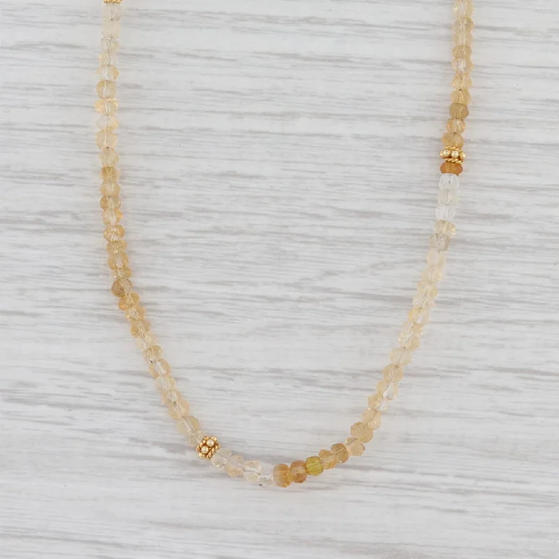 women's delicate pendant necklaces-New Nina Nguyen Harmony Necklace Citrine Bead Sterling Gold Vermeil Layer Long